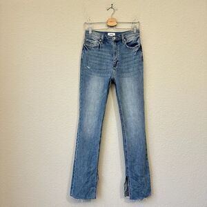 PISTOLA Colleen Jeans Blue High Rise Slim Boot Split Hem Distressed